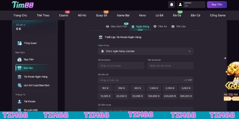 Rút tiền nhanh về tài khoản chỉ trong 1 phút